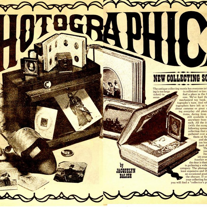 Vintage equipment layout for <em>Pop Photo</em>