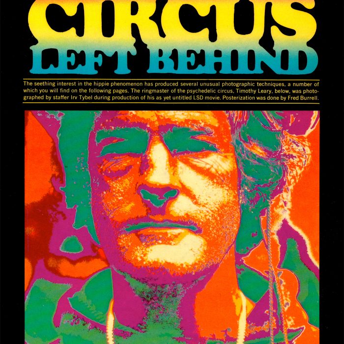 Article design and photograph of Timothy Leary 