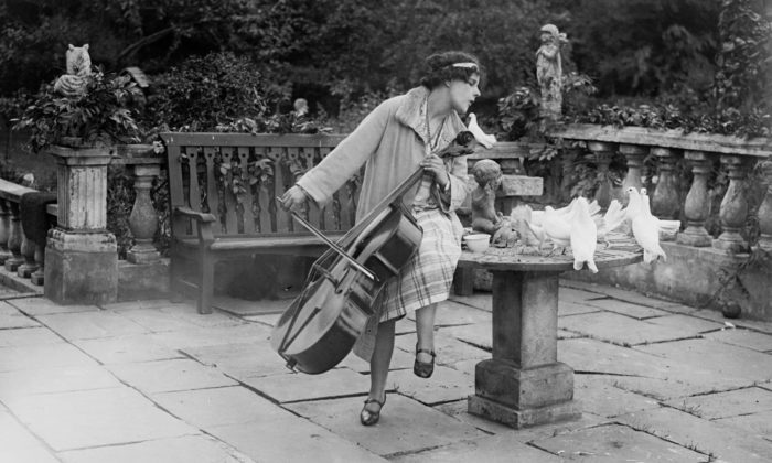 Cellist Beatrice Harrison at her home in Oxted, Surrey, in June 1929