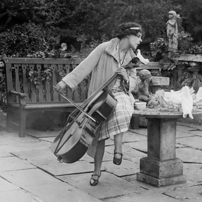 Cellist Beatrice Harrison at her home in Oxted, Surrey, in June 1929